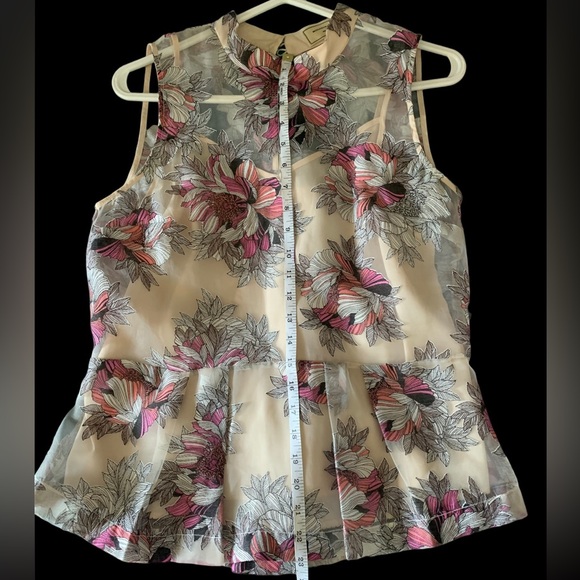 MOULINETTE SOEURS TERRACE SWING SHEER PEPLUM BLOUSE WITH CAMI SIZE 6 - Picture 7 of 10